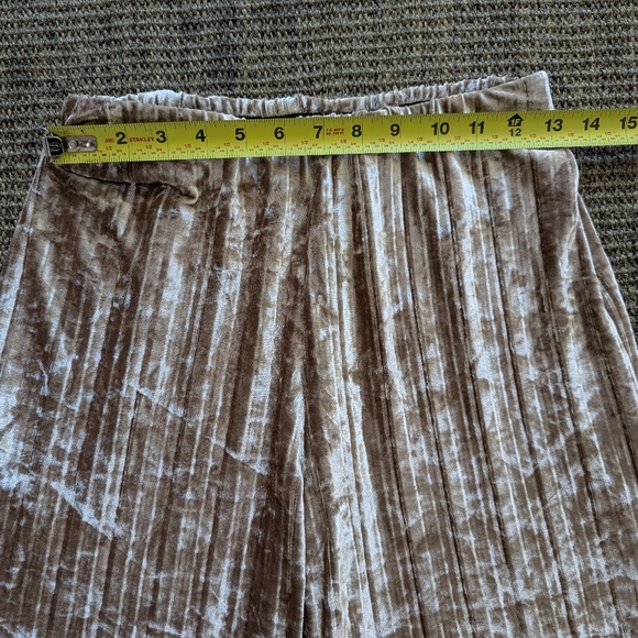 Free People Star Sign Ribbed Pleated Wide Leg Velvet Pants Xs Pre Owned - Picture 5 of 9